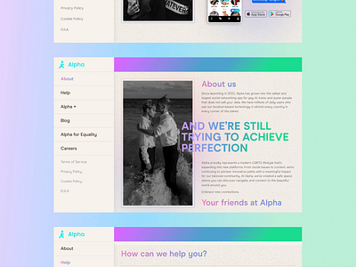 Website Concept | Gay Dating App | LGBTQ+ dating app colorful concept dailyui dating dating app design experience gay illustration lgbtq dating logo love app menu mobile rainbow swiping ui web design website