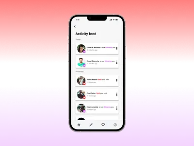 #DailyUI Day 047 Activity Feed app design ui ux