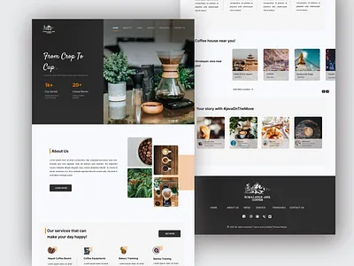 Coffee shop Landing page / Home Page UI Idea graphic design landingpage typography ui website