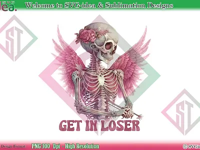 Valentine Skull Angel Sublimation PNG graphic design