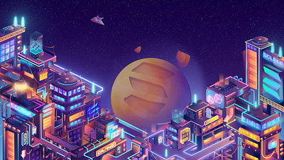 OnlyDice: City ​​animation 2d adobe illustrator after effects animation city cyberpunk dice future futuristic city gambling game graphic design illustration interaction isometric motion motion graphics uiux web design