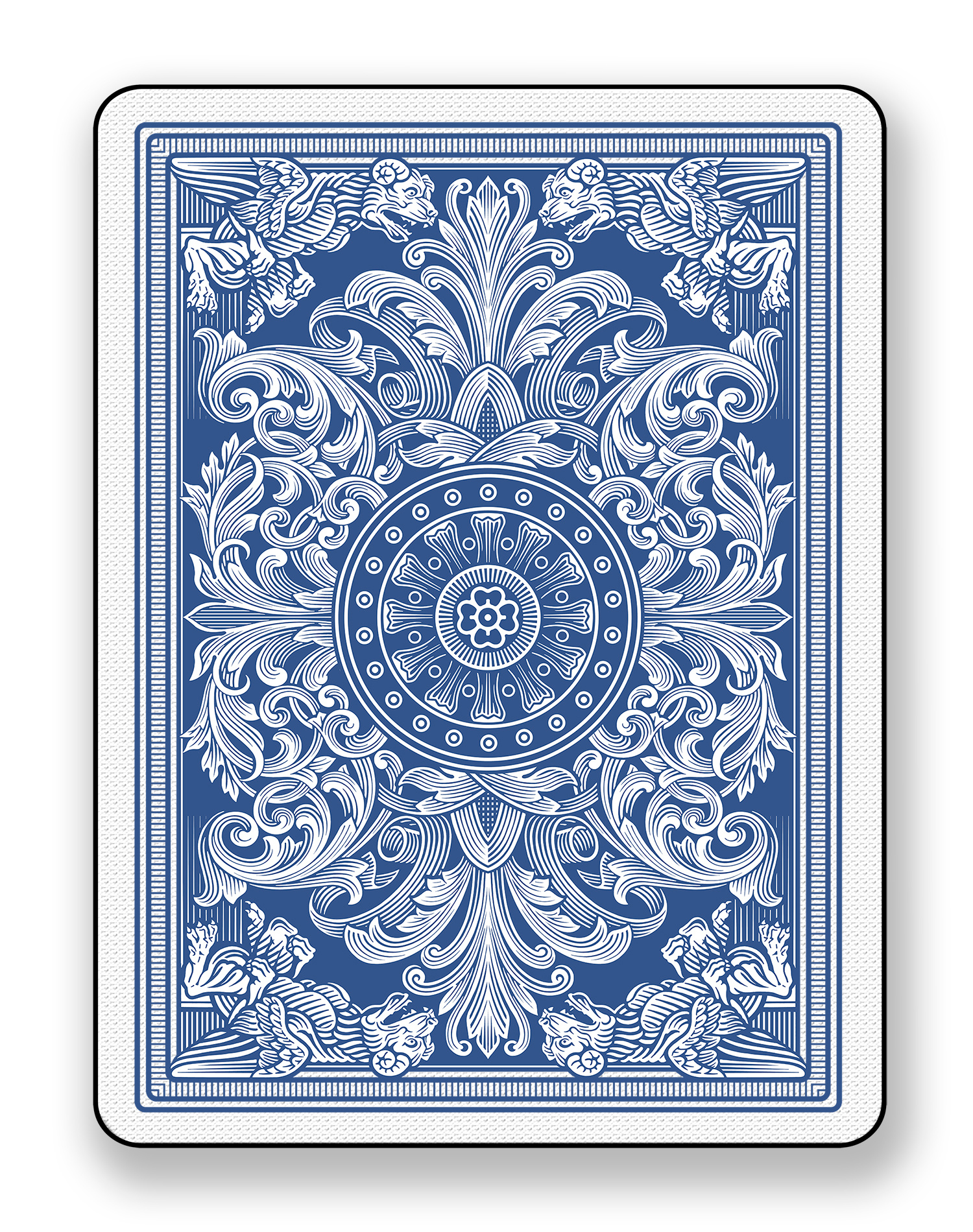 Card Back Design gargoyle illustration playing card roger xavier scratchboard woodcut