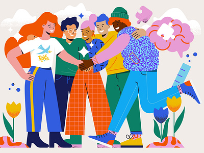 Erasmus University Rotterdam adobe bold characters character design colourful characters digital illustration editorial illustration ely zanni erasmus university rotterdam fundraising campaign happy people illustration nomad unicorn vector vector art vector illustration