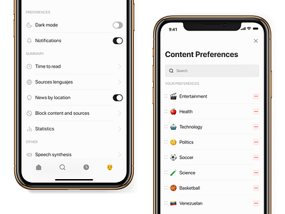 Maximize your experience with the app's settings and preferences app content preferences design history mobile news newsopp product design settings ui ux