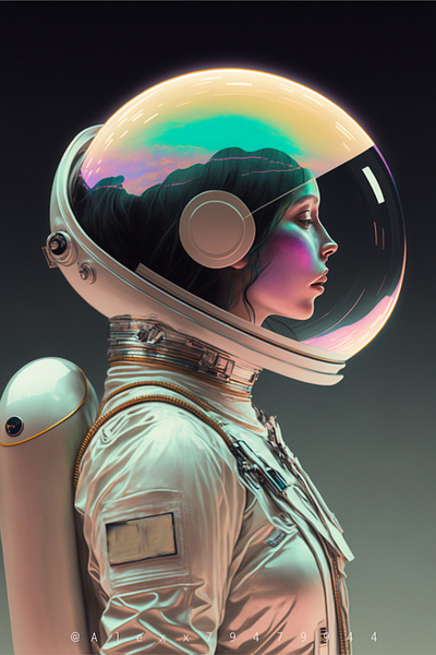 Portrait of Miss Lonely Planet 3dart 3dillustration aiart aiartwork astronaut beauty character characterdesign design digital2d digital3d digitalart fashion femaleportrait girl illustration painting portrait woman