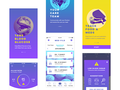 DiaBud. App Design design diabetes graphic design medical app ui ux