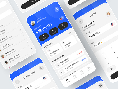 Finance Mobile App banking e wallet finance financial fintech mobile transfer ui ui design uiux wallet