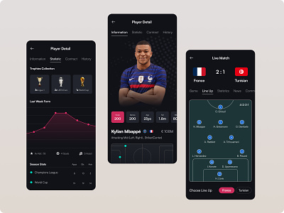 Live score mobile app | Sunnyday app app design apps black clean design fifa football app livescore match minimal mobile simple soccer sport sports sports app ui ux world cup