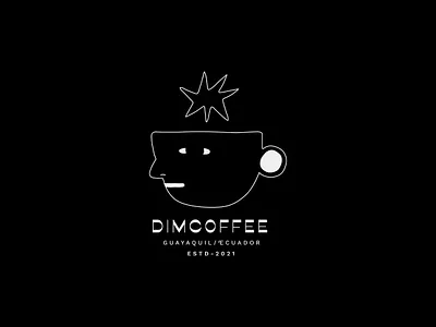Dim Coffee Logo art brand branding coffee cup design ecuador face graphic design illustration jar logo star type vector