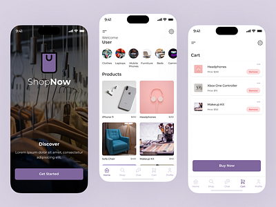 Shop App UI adobe xd app cart design figma homepage mockup project shopping sign up ui