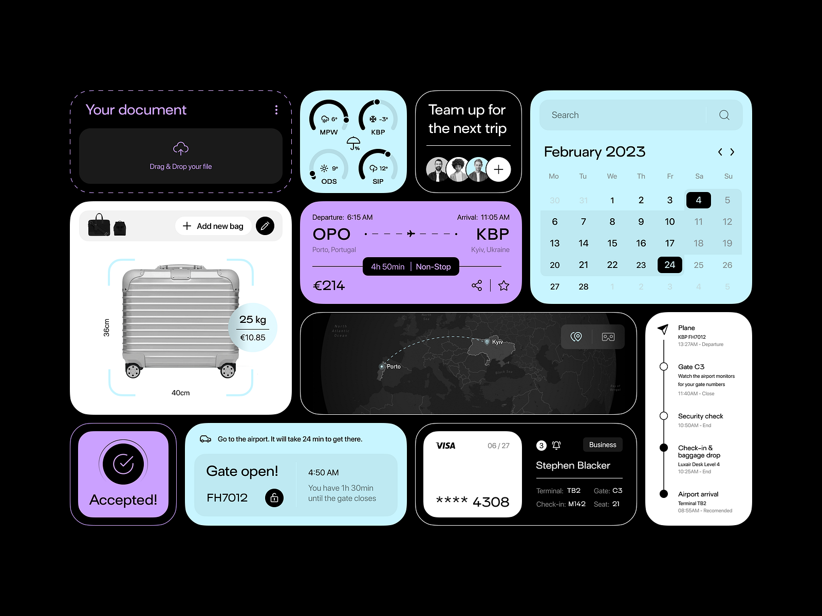 Flight Manager Widgets By Julia Klochok On Dribbble