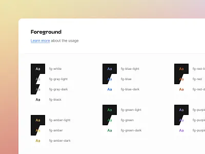 Design Tokens colors design system design token foreground product design