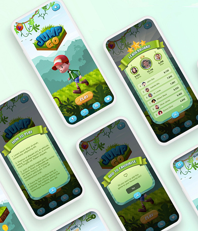'Jump Go' Hyper Casual Mobile Game Design design flat game design game ui graphic design hyper casual game icon illustration logo mobile app typography ui ux vector