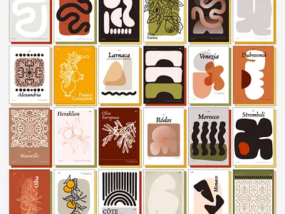 TIMELESS EDITION: MEDITERRANEAN MINIMALISM clipart creative market earthy floral nostalgic poster design retro set timeless vector