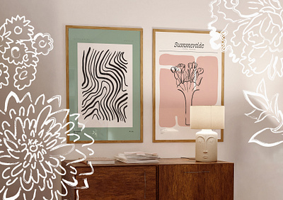 MONOCHROME SPRING clipart creative market flora floral illustration nostalgic retro