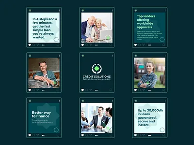 CRÉDIT SOLUTIONS BRANDING INSTAGRAM agency bank banque brand branding credit design facebook identity instagram loan logo luxe marketing messaging new post social media solutions twitter