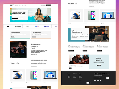 Fixit - Device Repair Website UX Design branding design illustration logo ui ui design ui ux user experience user interface ux ux design