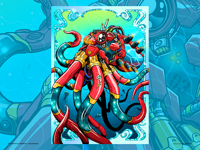 ValorizeDAO - V03 (Diamond) animal character crypto illustration iqbalhakimboo kraken mech nft octopus procreate robot valorizedao