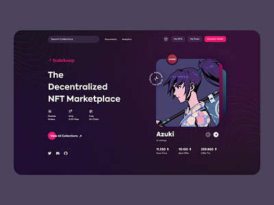 Sudoswap Landing Concept crypto landingpage nft nft marketplace ui uidesign uiux uiux design webdesign website webui