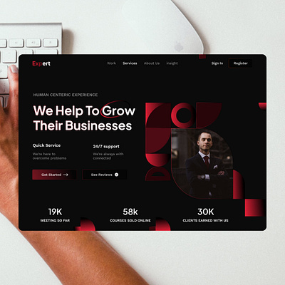 Expert - Agency Website header design design figma figmadesign graphic design ui ux webdesign website