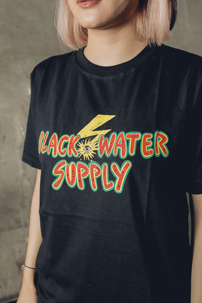 T-Shirt Illustration - Black Water Supply black brand branding caffeine clothing coffee coffee shop drawing graphic design illustration young