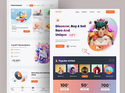 NFT Marketplace Website Design crypto nft nft landing page nft marketplace nft ui nft website nft website design nfts web web design website design