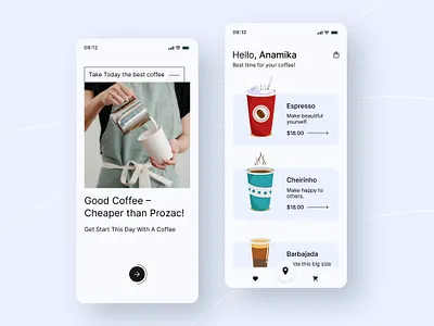 Coffee Shop App Interface app design application application ui beans coffee bitmate studio cafe coffee coffee app coffee bean coffee cup coffee shop coffeeshop espresso ios product product design starbucks trending ui ui ux