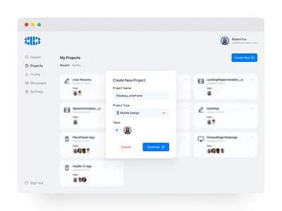 Create New app create create new dashboard design desktop ui