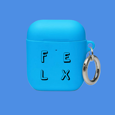 Flex Blue AirPods Case graphic design photoshop typography