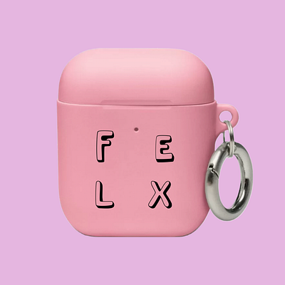 Flex Pink AirPods Case graphic design photoshop typography