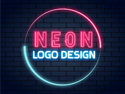 Neon Logo Design 3d animation branding graphic design light logo logo design minimal logo modern logo motion graphics neon neon logo neon logo design ui