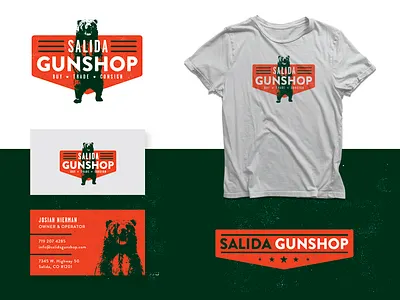 Salida Gunshop badge bear colorado design graphicdesign gunshop logo