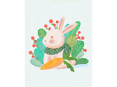 Bunny illustration illustration watercolor procreat lunarnewyear procreat watercolor illustration watercolor illustration