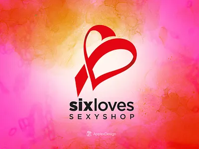 SixLoves branding design graphic design heart illustration logo logos love loves number sexy sexyshop shop six vector