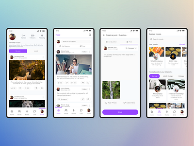 Hood - A networking app for college Students. branding design illustration logo ui ui design ui ux user experience user interface ux ux design
