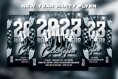 New Year Party Flyer 2023 new year 2023 nye flyer 31st night flyer happy new yea new year flyer new year party flyer party flyer