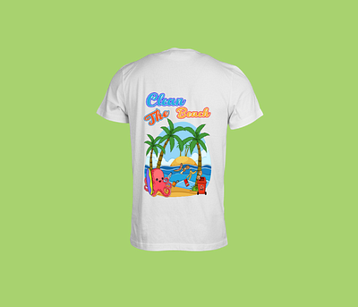 Clean the Beach t shirt 3d branding design graphic design illustration logo typography ui ux vector