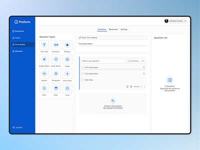 Proform - A Form Builder tool branding design illustration logo ui ui design ui ux user experience user interface ux ux design