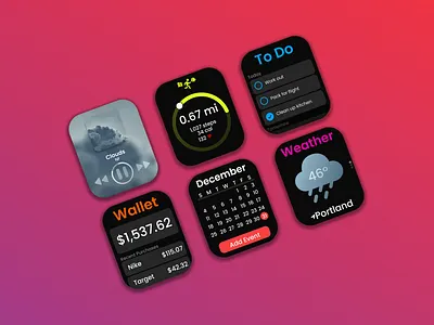 Smartwatch Mockup Designs apple design smartwatch ui ux watchos