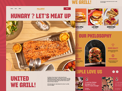Mouthful Landing Page colorful creative design cuisine design food food delivery foodie homepage landing page orix premium restaurant restaurant website sajon web web design web3 webdesign webflow website