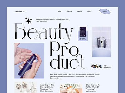 Beauty Product Web Interface beauty beauty product bitmate studio clean cosmetic design home page interface makeup minimal product skin care skincare startup trend 2022 ux web web header website website design