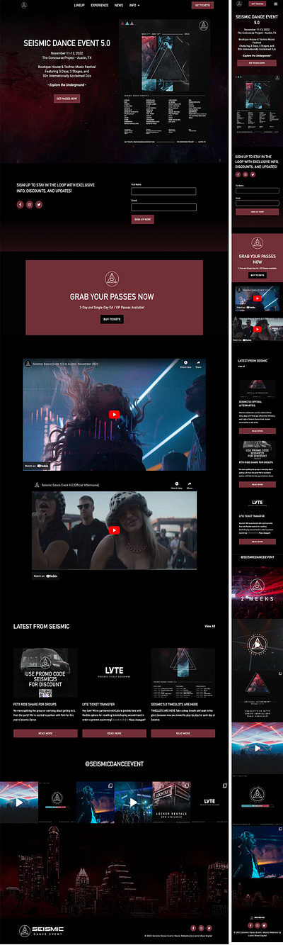 Seismic Dance Event Music Festival Website art branding design festival website music music festival