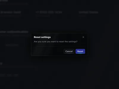 ⚙️ button components dark mode design system noise noise ui pop up product design settings ui design ux design web app