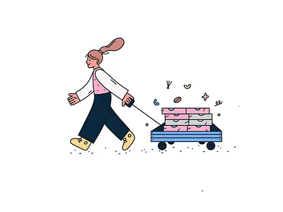 delivery branding character design flat illustration