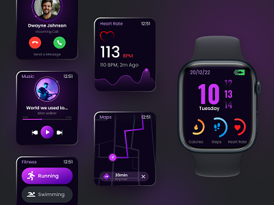 Smart Watch - Designing applewatch device mobileapp smartwatch tracking ui