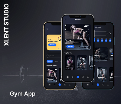 Gym & Fitness App Design design graphic design illustration logo ui uiux ux vector