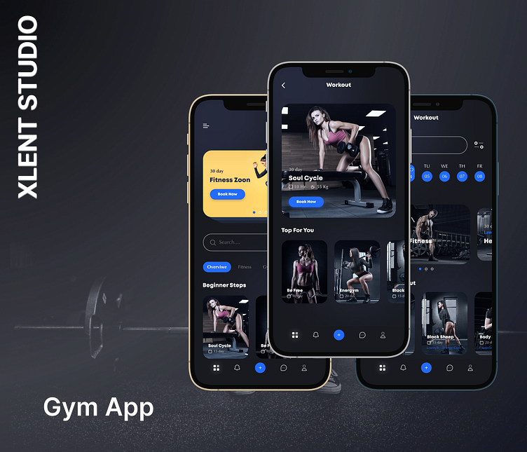 Gym & Fitness App Design by Xlent Studio UX/UI Design Agency on Dribbble
