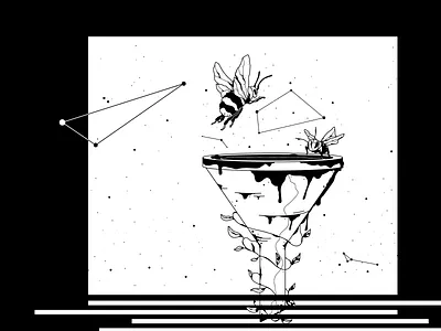 Bees Funnel bees funnel illustration marketing vector