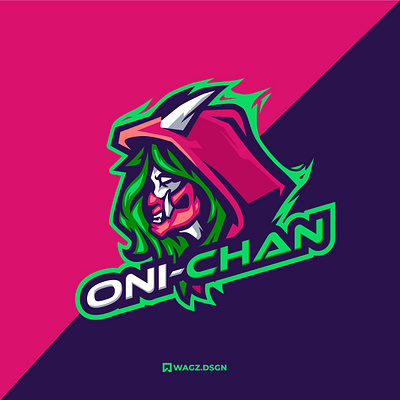 ONI ESPORT MASCOT LOGO design esport esport mascot girl graphic design illustration japanese logo mascot mascot logo oni vector