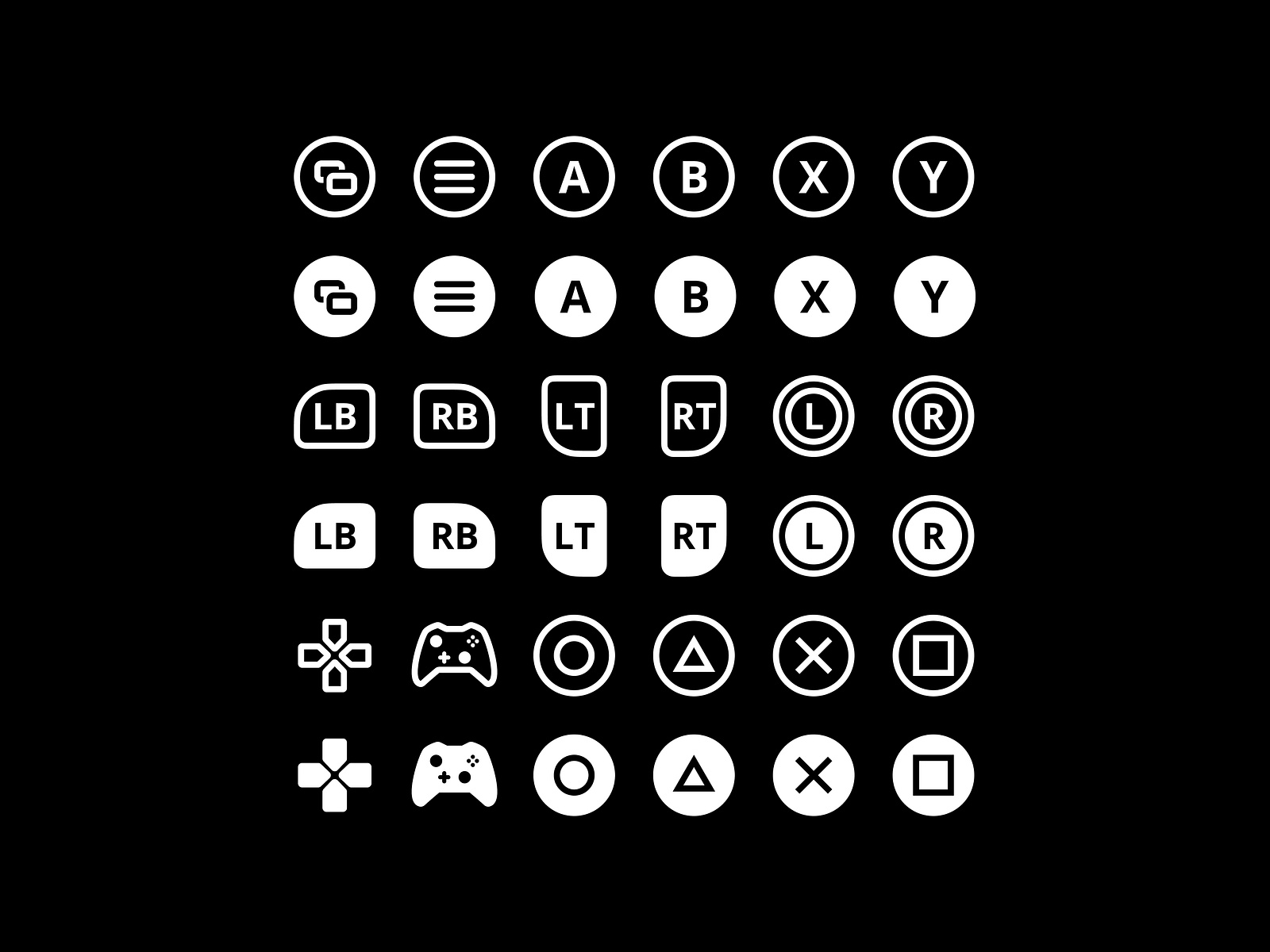 Video Game Controller Icons by David Kennedy on Dribbble